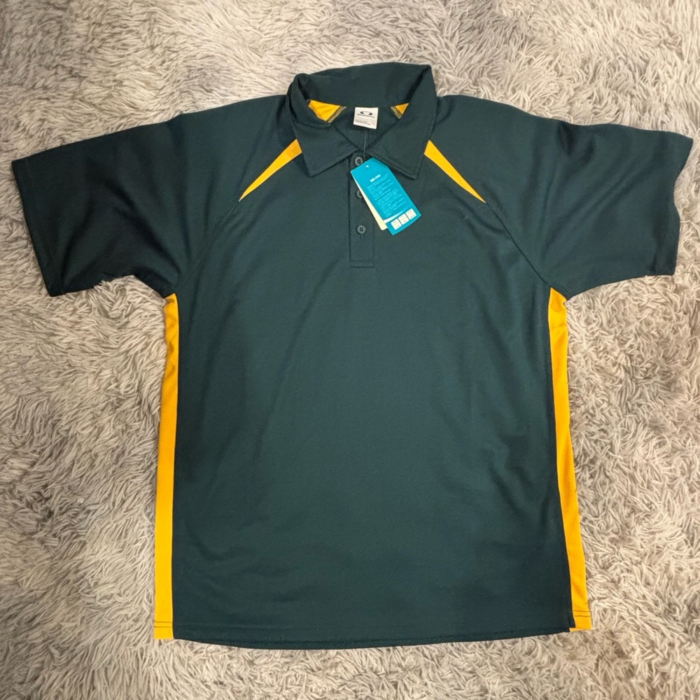 NWT Biz Cool Collection Green and Yellow Polo Shirt